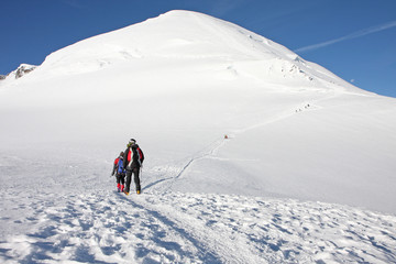 Vers le sommet du Mont Blanc
