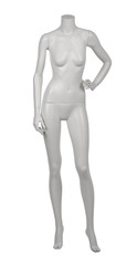Isolated on  white,  generic female fashion mannequin.