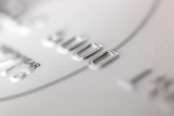Close up view of a credit card