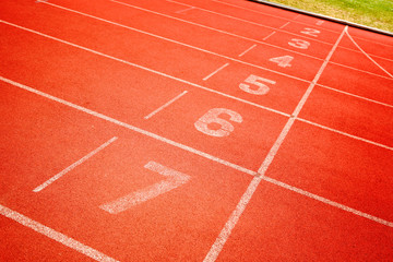 finish line of running track
