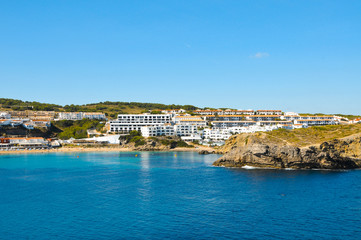 Fototapeta na wymiar view of Arenal d'es Castell beach in Menorca, Balearic Islands,