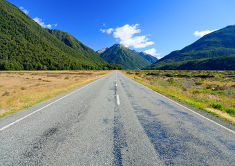 Empty mountain highway