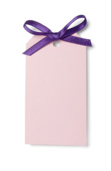 purple pink  ribbon card note