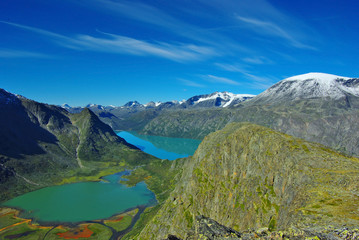 Picturesque Norway mountain landscape.