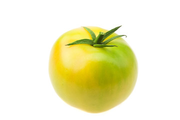 green tomato isolated on white