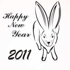 Simbol of 2011 year. rabbit