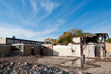 Demolition of an Old HIgh School Building