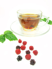 fruit tea with raspberry and blackberry