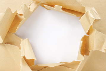 brown package paper torn