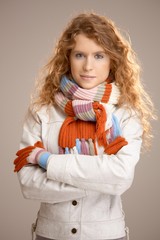 Attractive female dressed up for autumn