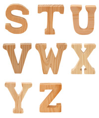 Buchstaben aus Holz S-Z