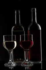 red and white wine