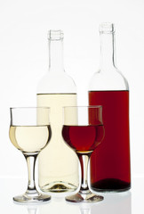 red and white wine