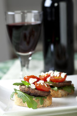 Shitake Mushroom Tapas and Red Wine