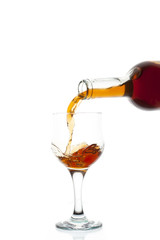 Red wine being poured