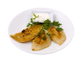 Pelmeni on a plate