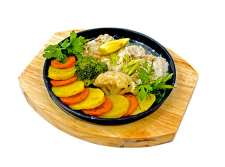 Meat with a mushrooms