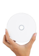 gesture of hand holding a compact disc