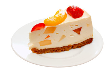 Piece of cake with strawberries