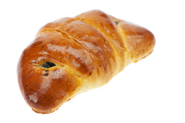 roll with poppy seeds isolated on white