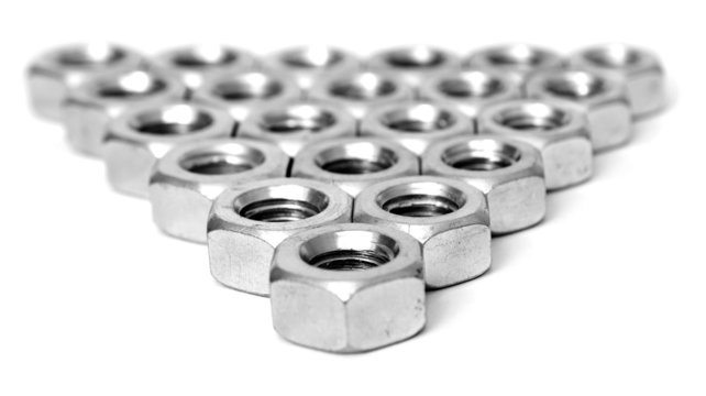 Layer of metal nuts