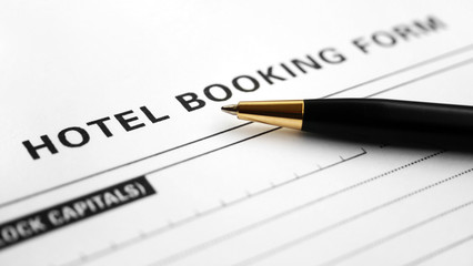 Obraz premium Hotel booking form