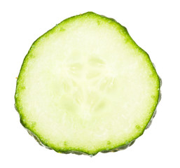 cut cucumber isolated on white background