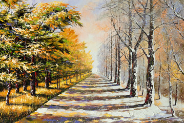 Allegory on theme winter-autumn - 26973667