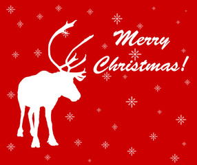 Fototapeta na wymiar Caribou reindeer Christmas card