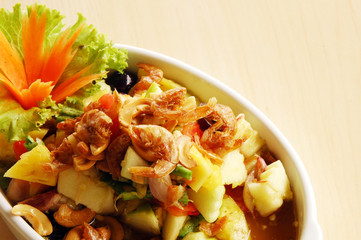 Thai spicy mixed fruits salad