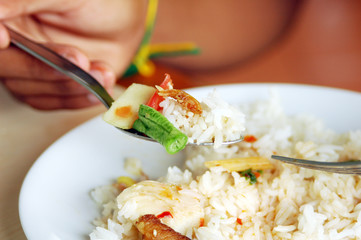 Spoon of food