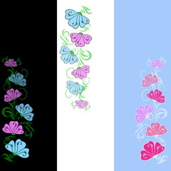 Variety of 3 vertical cards on different floral topics