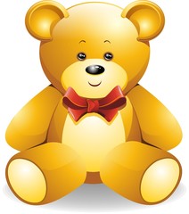 Orsetto Peluche con Fiocco-Teddy Bear-Vector