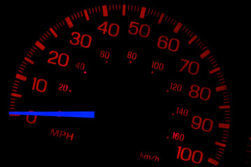 Speedometer on black isolated