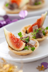 appetizer with fig and pate