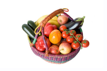 Korb mit Obst und Gemüse