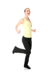 Young woman doing exercise