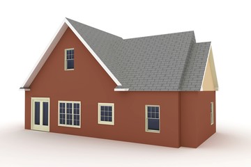 3d house isolated on white