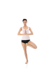 Fototapeta premium Young woman doing exercise