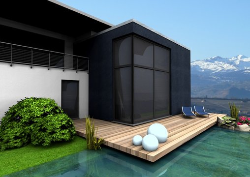 3d terrasse mit ausblick
