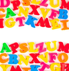 Multicolored toy letters