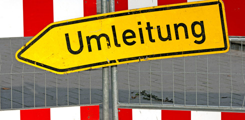 Schild Umleitung