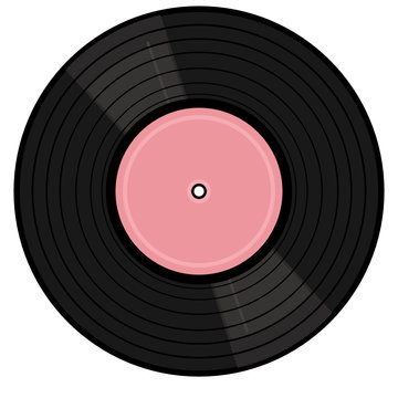 vynil record on white background