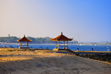 Indonesia. Bali. A beach during a sunset...