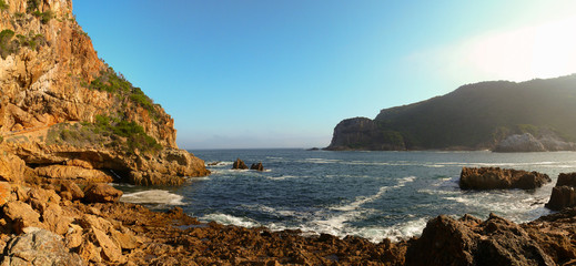 Fototapeta na wymiar Panorama Stein Strand Südafrika