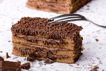 pezzo di torta al cioccolato