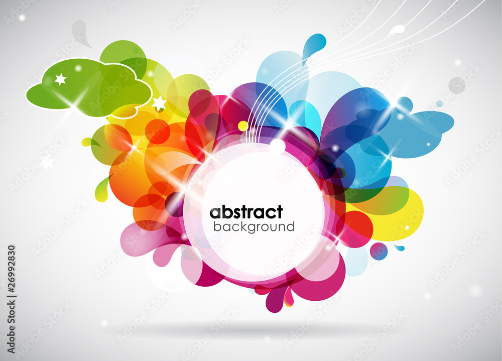 Poster abstract colored background with circles.