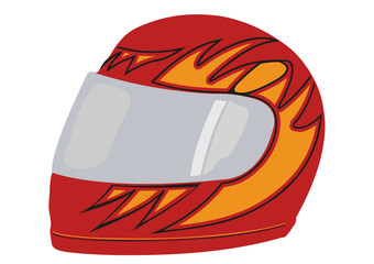 Vector a red racing helmet