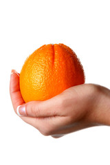 Woman Holding an Orange. Model Released