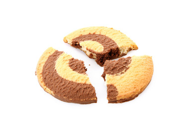 broken Chocolate cookie closeup